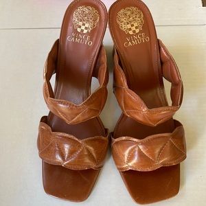 Vince Camuto Brown Heeled Slides 10 M
